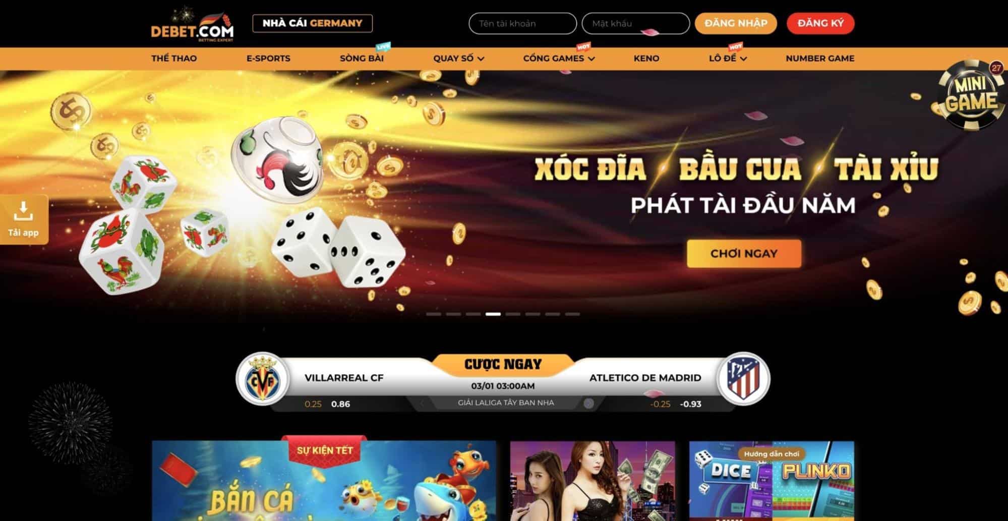 Tổng hợp game cá cược tại nhà cái DEBET - Slot game bài